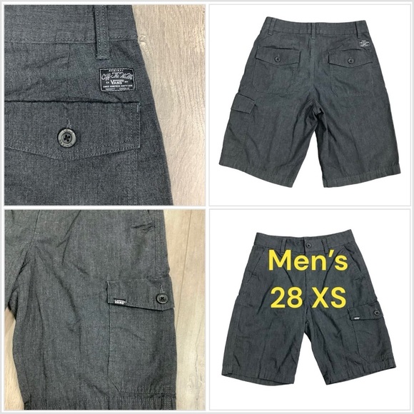 Men's Vans 28 Off the wall Shorts Chino Khakis Charcoal Gray Disc Golf Skater - Picture 1 of 9